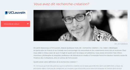 25.02.2022 | La recherche-création avec Yves Citton (Ch/Fr) – Journée d’étude | UCLouvain (Be)