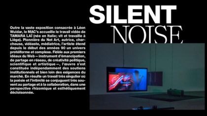 Article | Silent Noise (Tamara Laï) – par Benoit Dusart | Revue L’art Même #86 (Be)